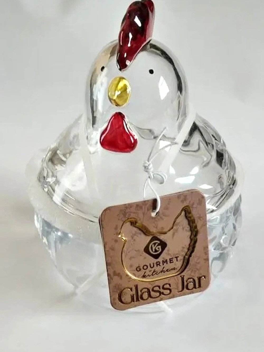 Gourmet kitchen Chicken Rooster Glass Jar